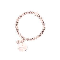 Kinder Armband mit Gravur und Stern Sterlingsilber roségoldplattiert
