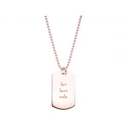Unisex Halskette 'Army Tag' Sterlingsilber roségoldplattiert