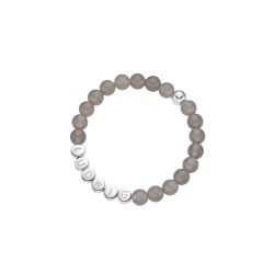 Namensarmband Kids Classic Achat greige Sterlingsilber